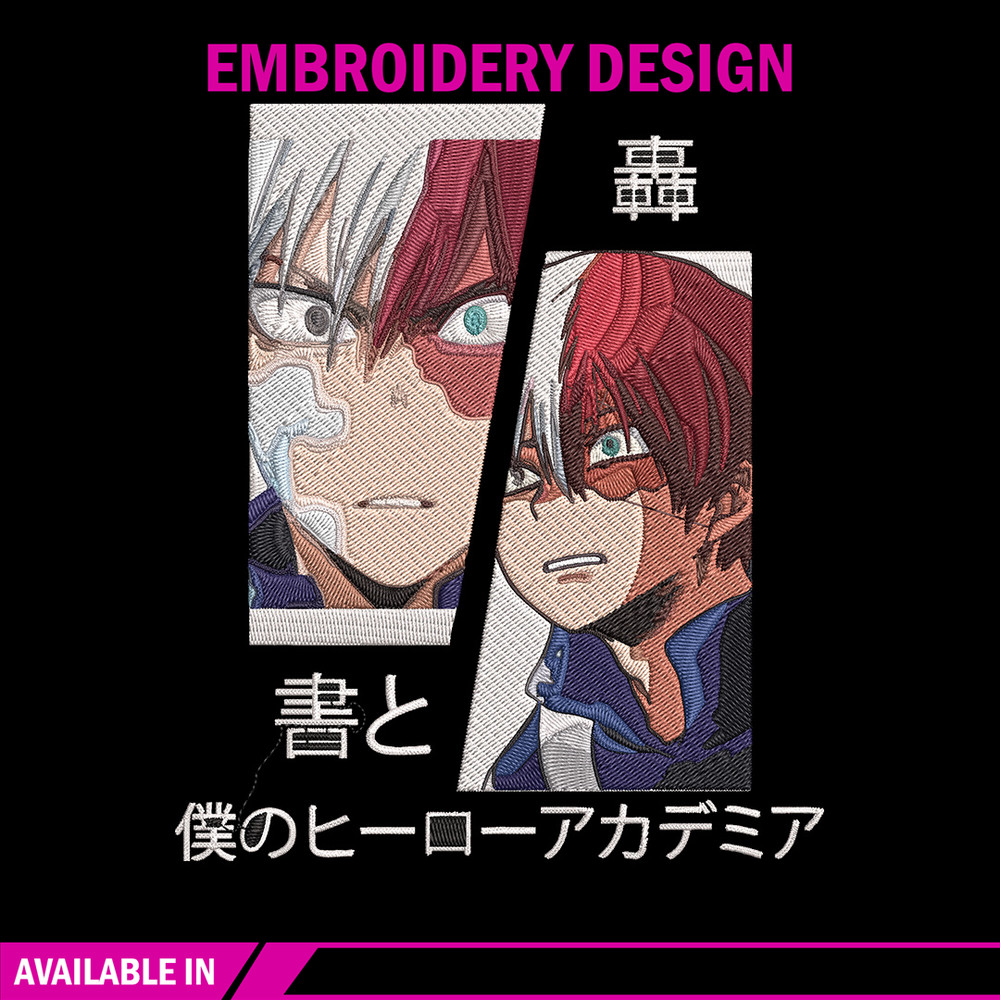 Shouto poster Embroidery Design, Mha Embroidery, Embroidery File, Anime Embroidery, Anime shirt,Digital download.jpg
