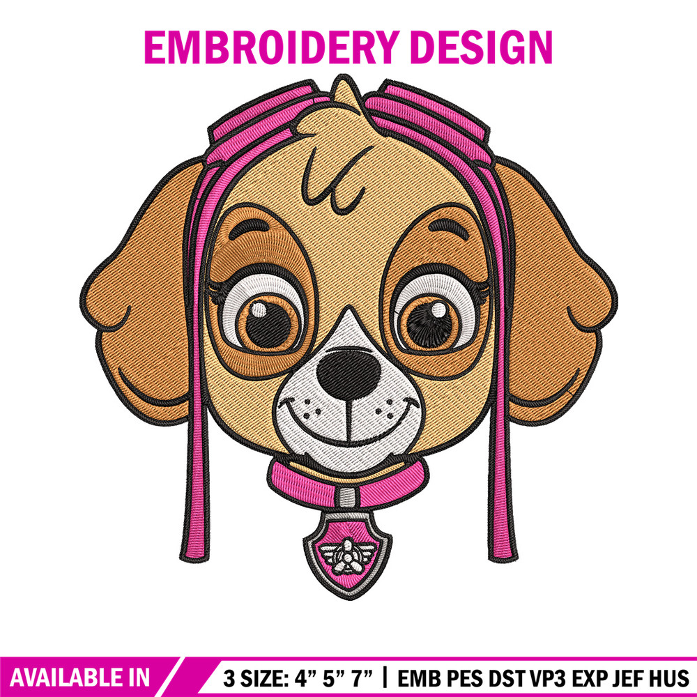 Skye dog Embroidery Design, Paw patrol Embroidery, Embroidery File, Anime Embroidery, Anime shirt, Digital download..jpg