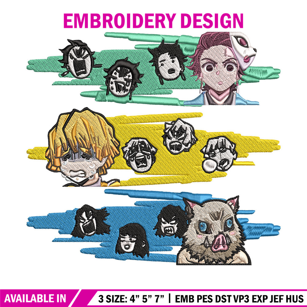 Tanjiro friends sticker Embroidery Design, Demon slayer Embroidery, Embroidery File,Chrismas Embroidery,Digital download.jpg