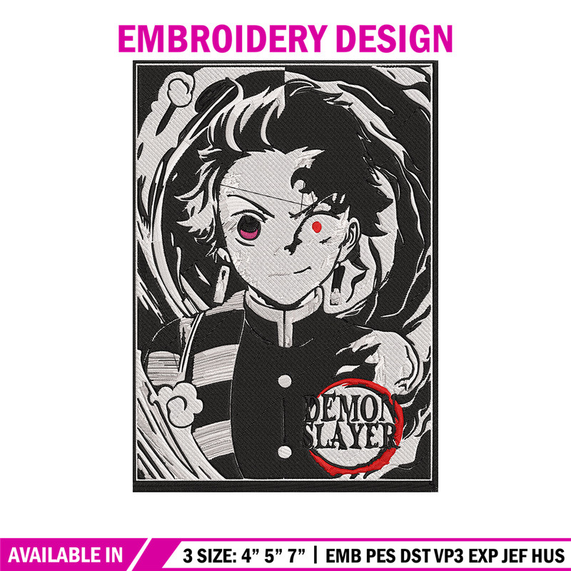 Tanjiro poster Embroidery Design, Demon slayer Embroidery, Embroidery File, Anime Embroidery,Digital download.jpg