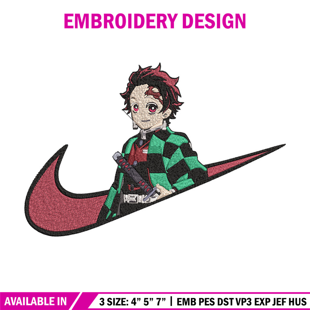 Tanjiro x nike Embroidery Design, Demon slayer Embroidery, Embroidery File, Nike Embroidery,Anime shirt,Digital download.jpg
