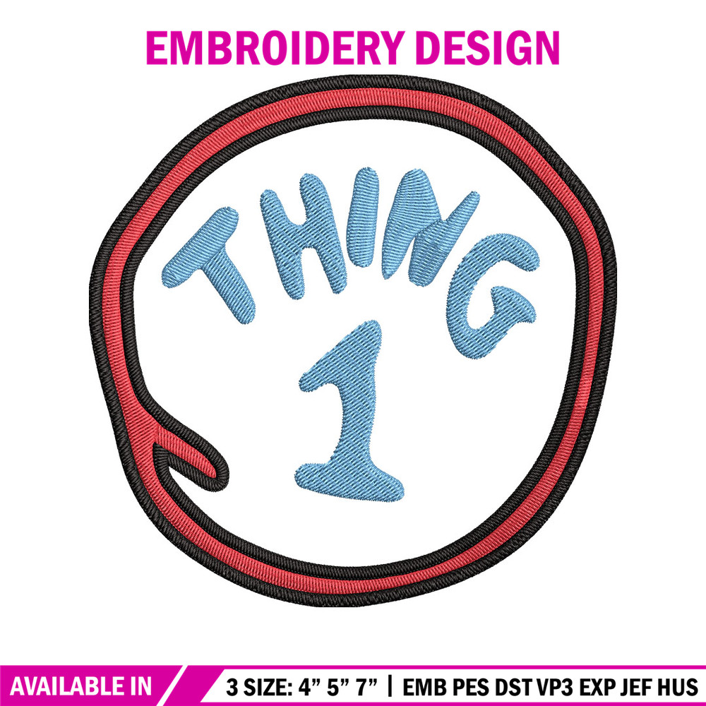 Thing 1 logo Embroidery Design, Embroidery File, logo Embroidery, logo shirt, Embroidery design, Digital download..jpg