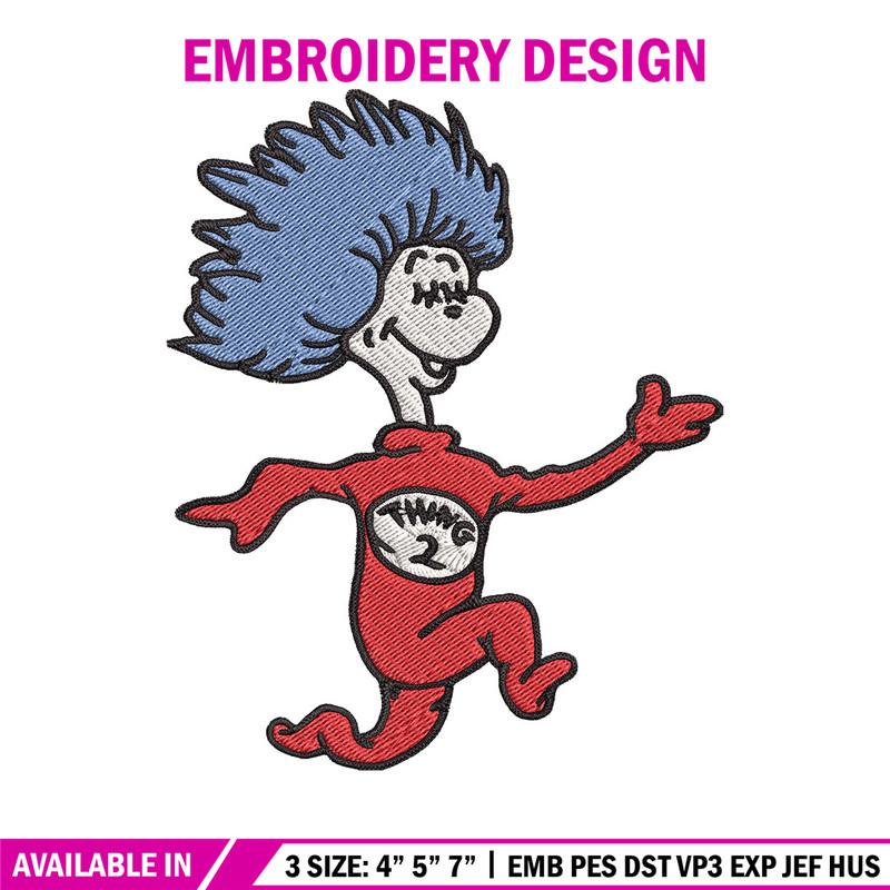 Thing Two Embroidery Design, Dr seuss Embroidery, Embroidery File, logo shirt, Embroidery design, Digital download..jpg