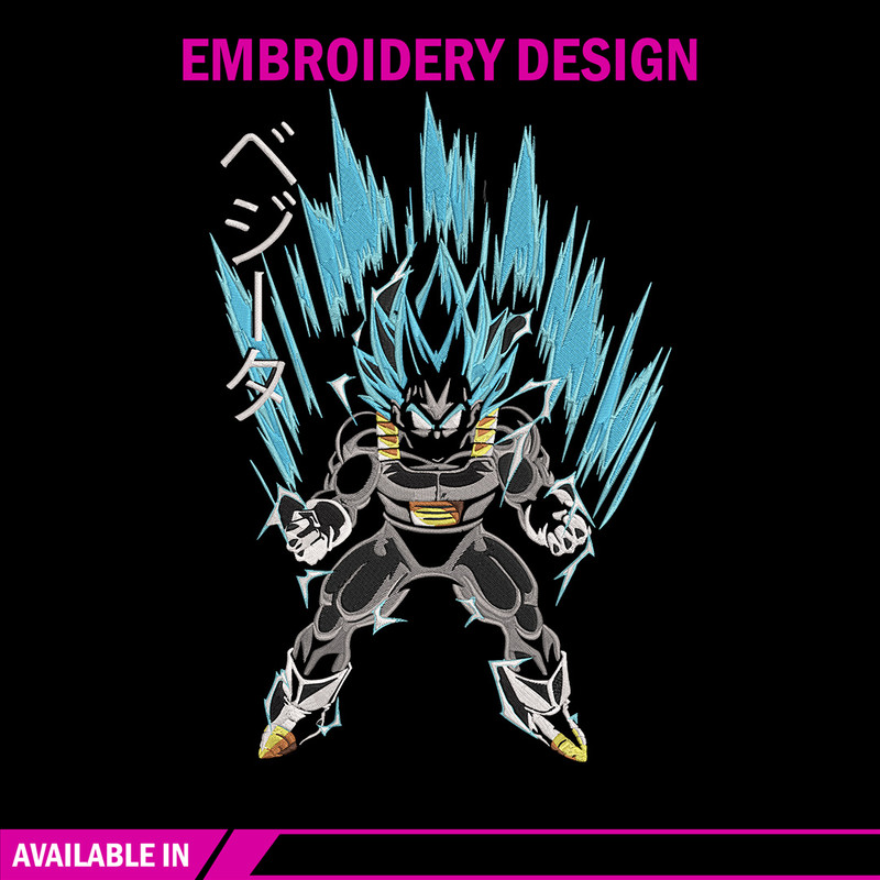 Vegeta blue Embroidery Design, Dragonball Embroidery, Embroidery File, Anime Embroidery,Anime shirt, Digital download.jpg