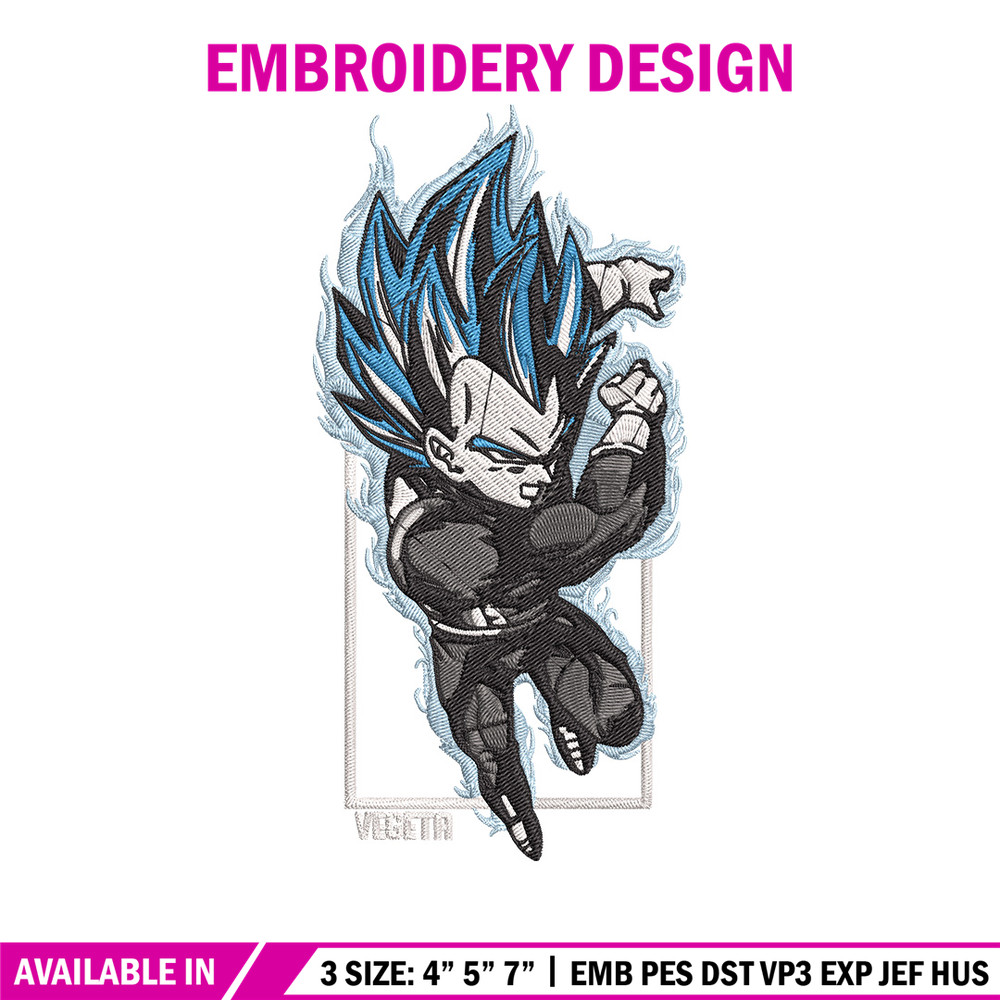 Vegeta poster Embroidery Design, Dragonball Embroidery, Embroidery File, Anime Embroidery, Anime shirt, Digital download.jpg