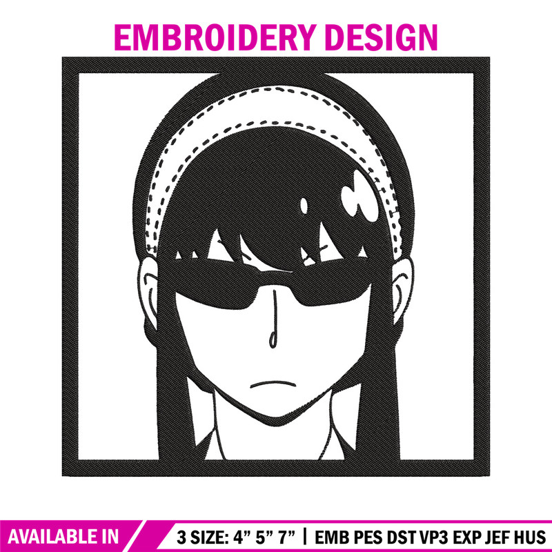 Yor forger Embroidery Design, Spy x family Embroidery, Embroidery File, Anime Embroidery, Anime shirt, Digital download.jpg