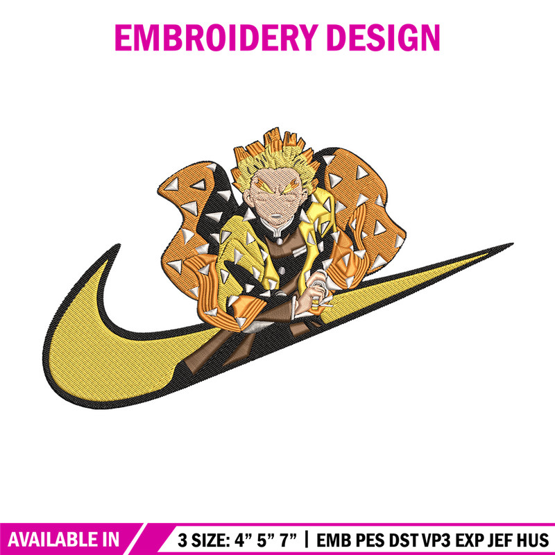 Zenitsu nike Embroidery Design, Demon slayer Embroidery, Embroidery File, Nike Embroidery, Anime shirt, Digital download.jpg