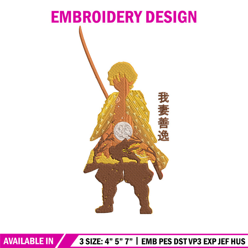Zenitsu poster Embroidery Design,Demon slayer Embroidery,Embroidery File, Anime Embroidery,Anime shirt, Digital download.jpg