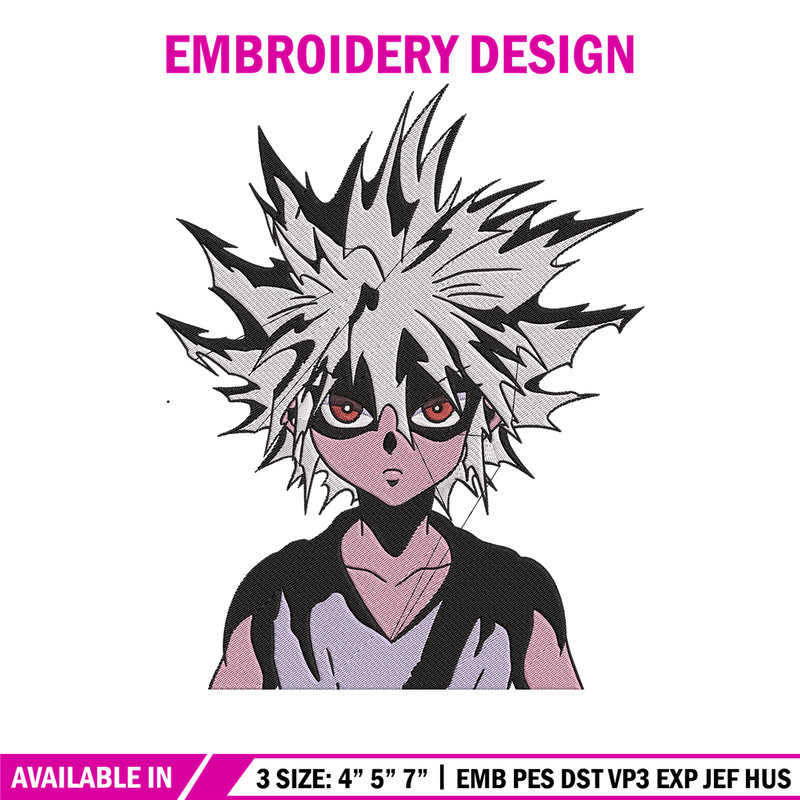 Zoldyck Killua Embroidery Design, Hxh Embroidery, Embroidery File, Anime Embroidery, Anime shirt, Digital download.jpg