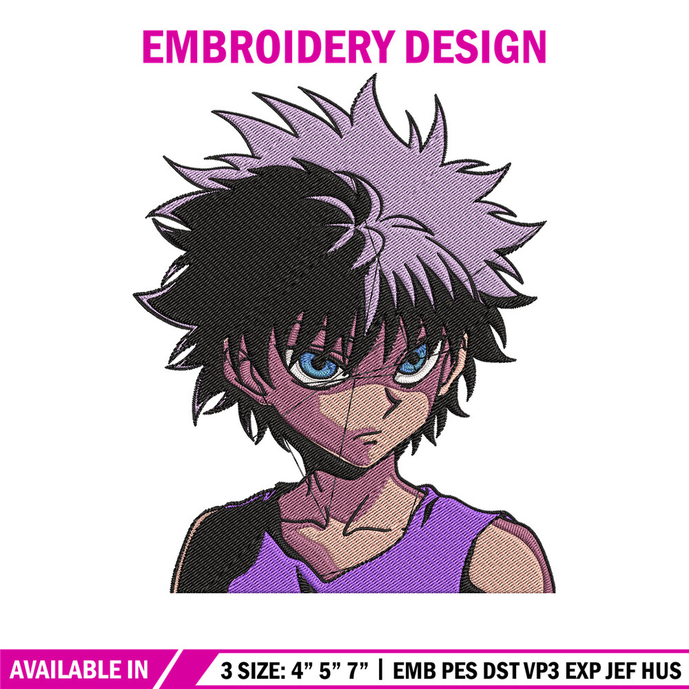 Zoldyck Killua Embroidery Design, Hxh Embroidery,Embroidery File, Anime Embroidery, Anime shirt, Digital download..jpg