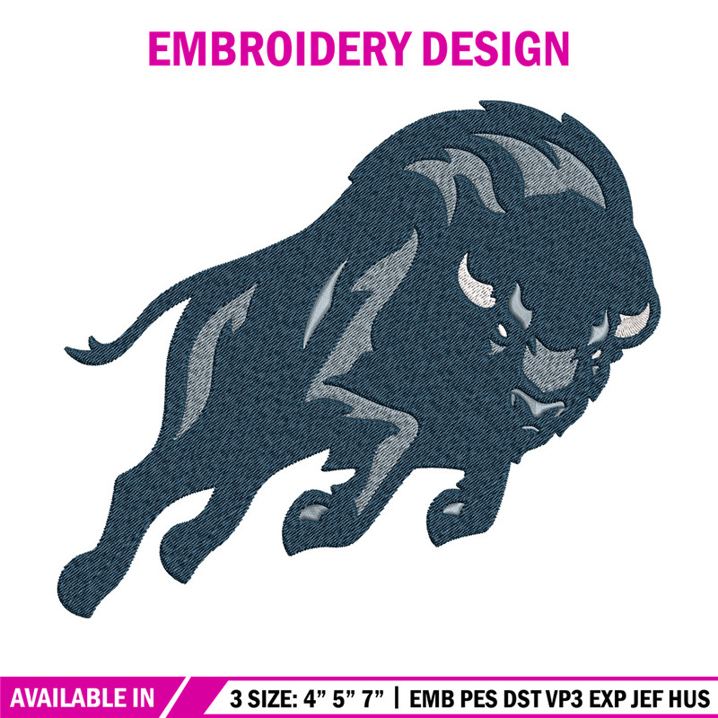 Bison Mascot embroidery design, College embroidery, Sport embroidery, logo sport embroidery, Embroidery design.jpg