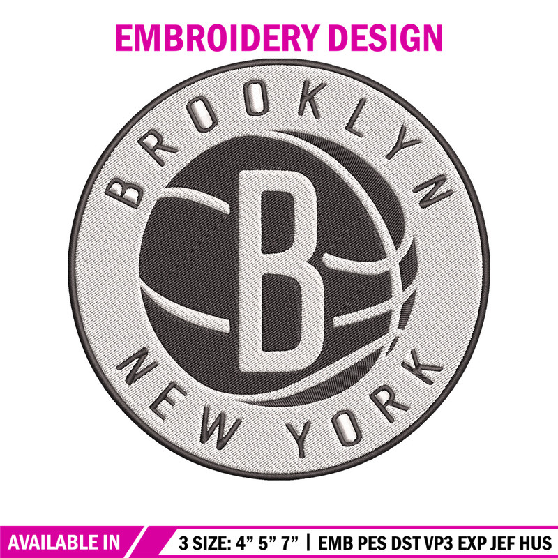 Brooklyn Nets Basketball embroidery design, NBA embroidery,Sport embroidery, Logo sport embroidery, Embroidery design.jpg