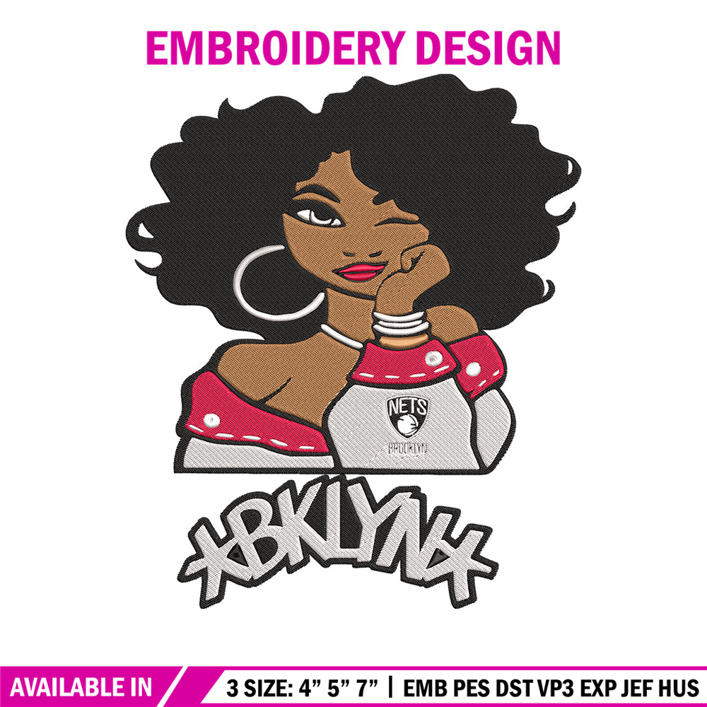Brooklyn Nets girl embroidery design, NBA embroidery, Sport embroidery, Logo sport embroidery, Embroidery design..jpg