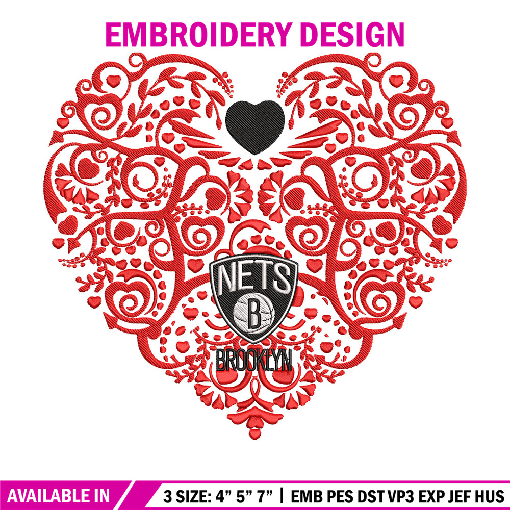 Brooklyn Nets heart embroidery design, NBA embroidery,Sport embroidery, Logo sport embroidery, Embroidery design.jpg