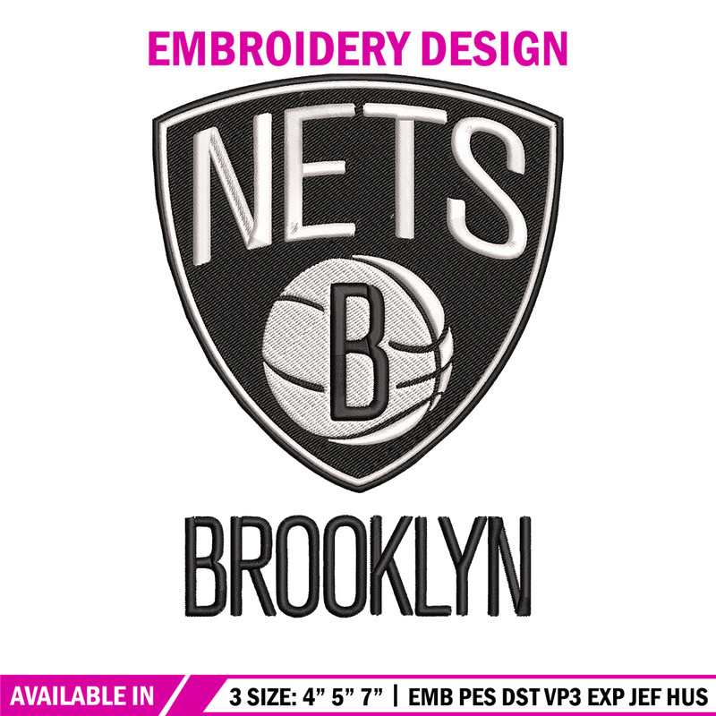 Brooklyn Nets logo embroidery design,NBA embroidery,Sport embroidery, Logo sport embroidery, Embroidery design..jpg