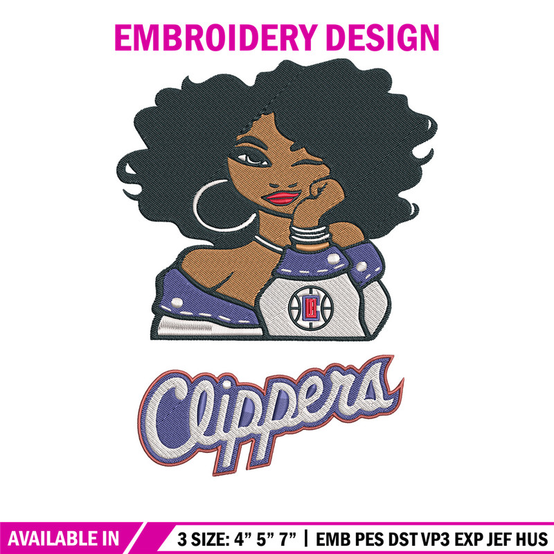 Clippers girl embroidery design, NBA embroidery,Sport embroidery,Embroidery design,Logo sport embroidery.jpg