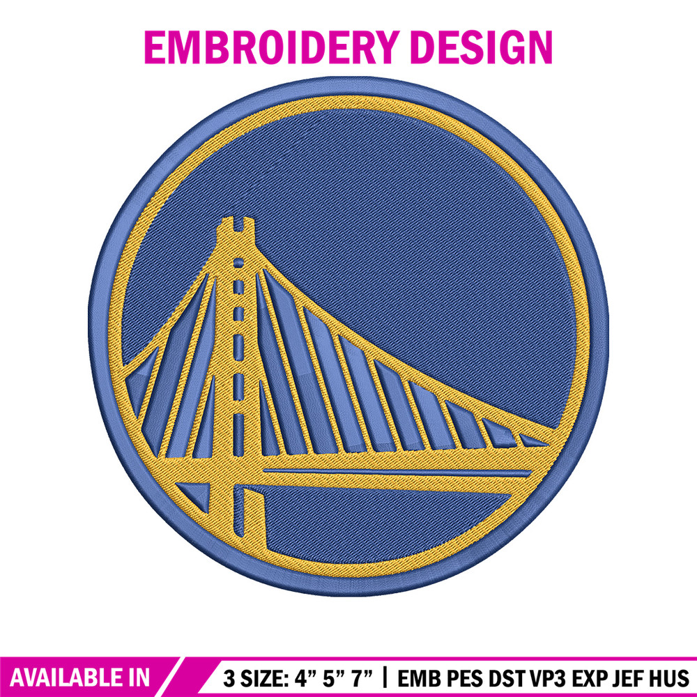 Golden State Warriors logo embroidery design, NBA embroidery,Sport embroidery, Embroidery design,Logo sport embroidery..jpg