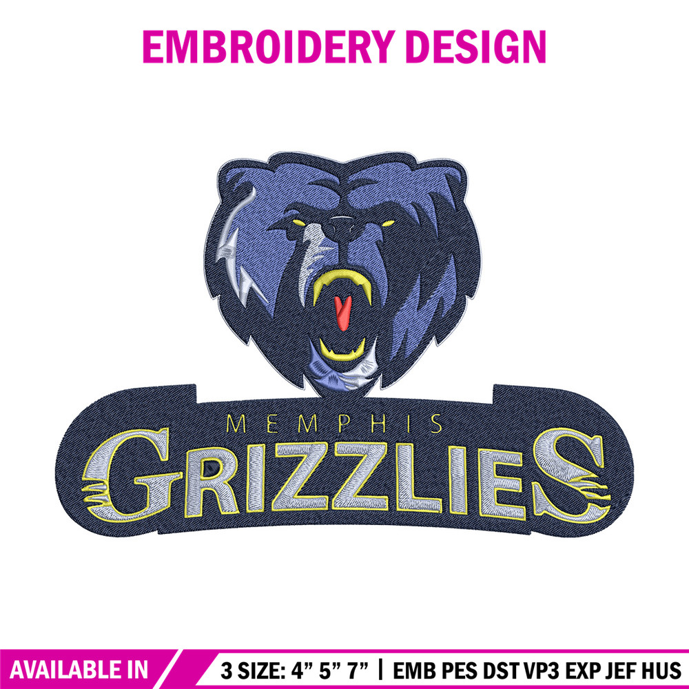 Memphis Grizzlies logo embroidery design, NBA embroidery, Sport embroidery,Embroidery design, Logo sport embroidery..jpg