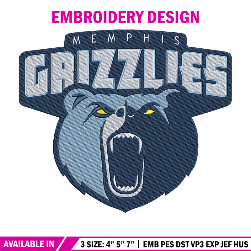 Memphis Grizzlies logo embroidery design, NBA embroidery, Sport embroidery,Embroidery design,Logo sport embroidery.jpg