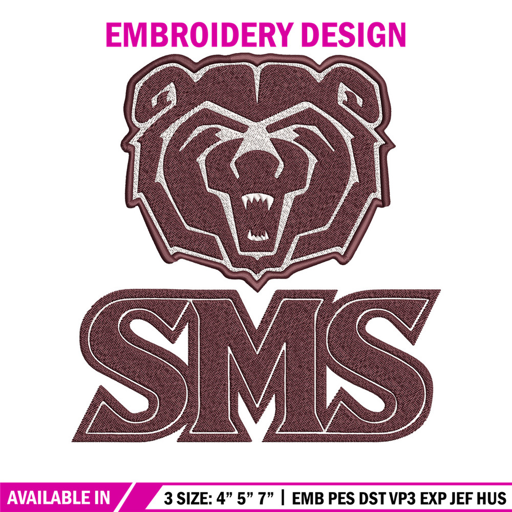 Missouri State logo embroidery design, College embroidery, Sport embroidery, logo sport embroidery, Embroidery design.jpg