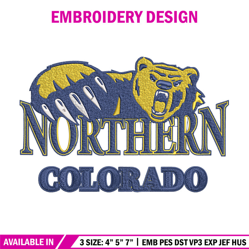 Northern Colorado logo embroidery design, College embroidery,Sport embroidery, logo sport embroidery, Embroidery design.jpg