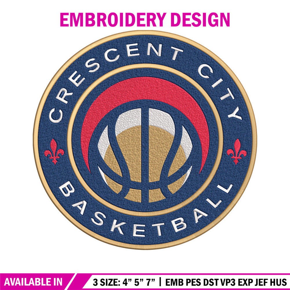 Orleans Pelicans logo embroidery design, NBA embroidery, Sport embroidery, Embroidery design, Logo sport embroidery..jpg