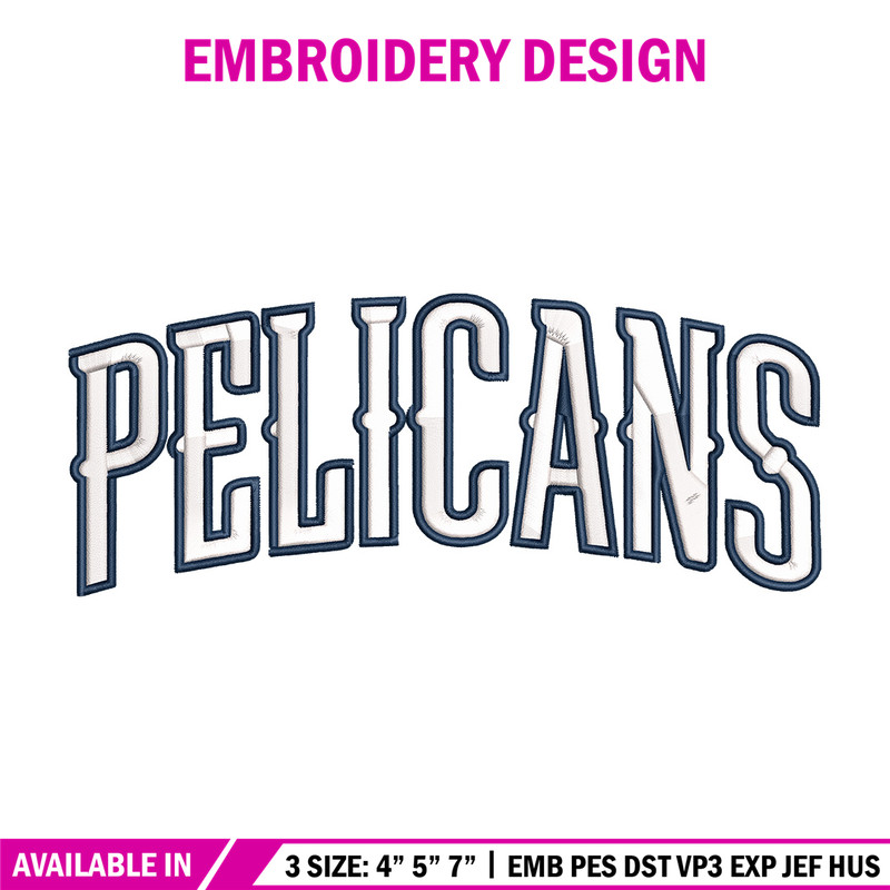 Orleans Pelicans logo embroidery design, NBA embroidery, Sport embroidery,Embroidery design, Logo sport embroidery..jpg