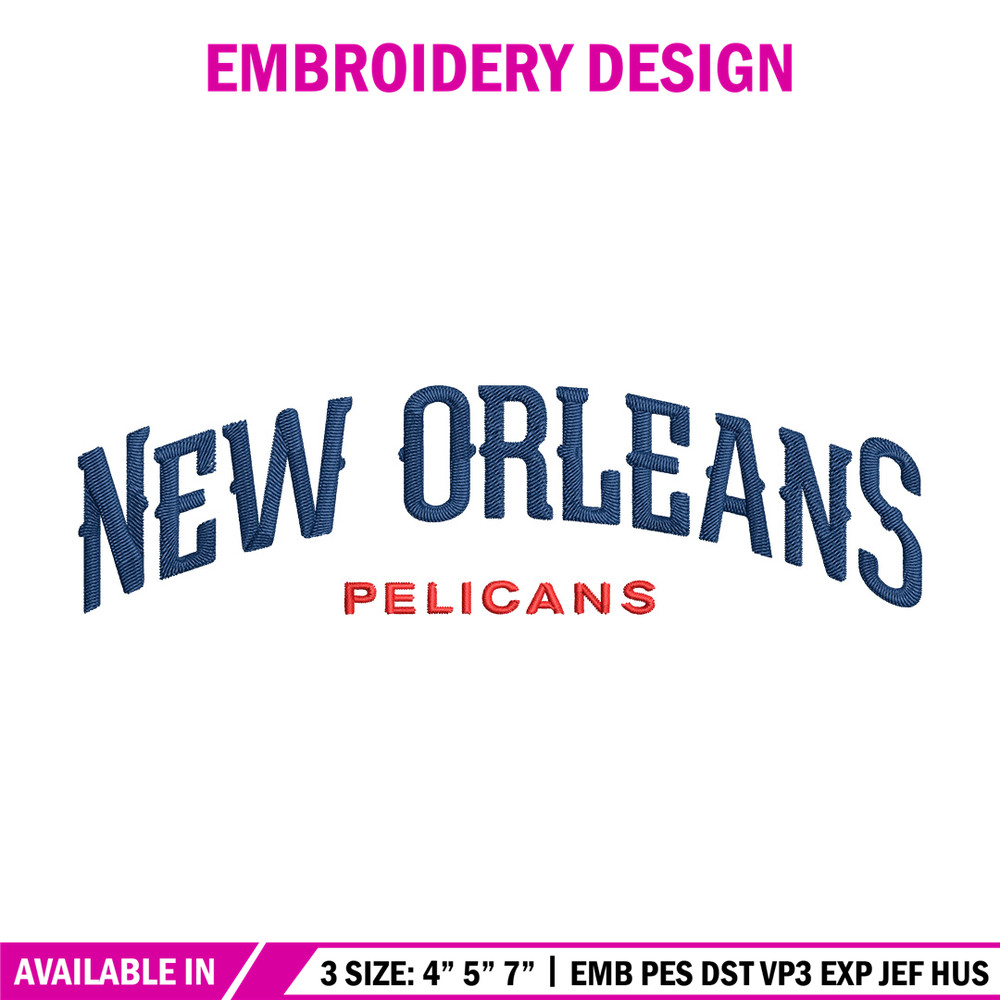Orleans Pelicans logo embroidery design, NBA embroidery,Sport embroidery, Logo sport embroidery, Embroidery design..jpg