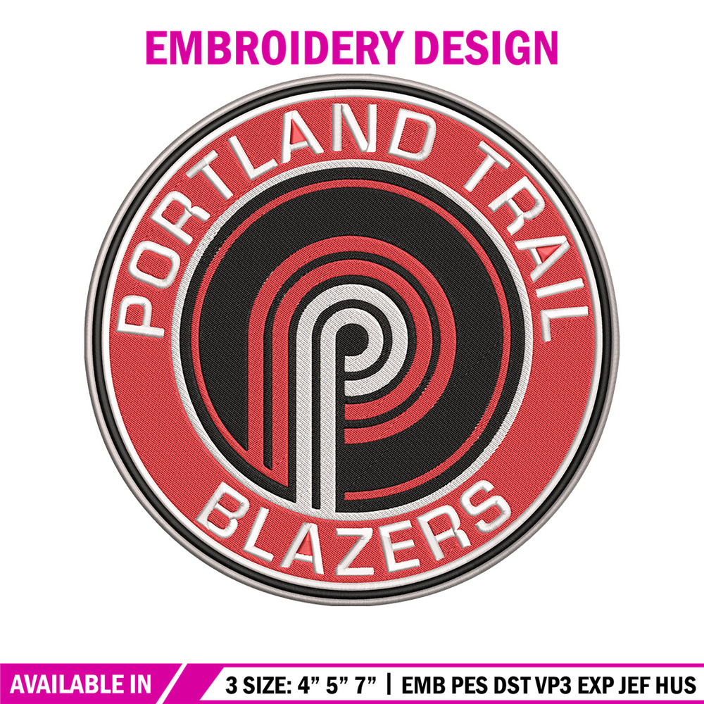 Portland Trail Blazers logo embroidery design,NBA embroidery, Sport embroidery, Embroidery design,Logo sport embroidery..jpg