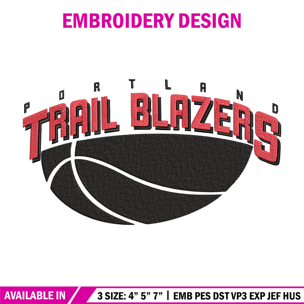 Portland Trail Blazers no 1 embroidery design,NBA embroidery, Sport embroidery,Embroidery design, Logo sport embroidery.jpg