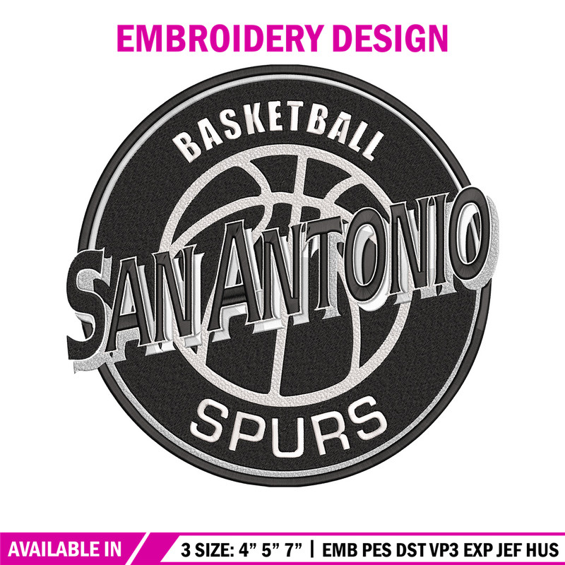 San Antonio Spurs logo embroidery design, NBA embroidery,Embroidery design,Logo sport embroidery, Sport embroidery.jpg