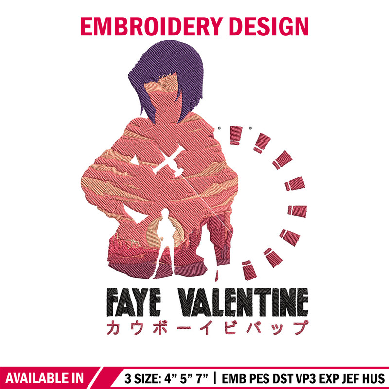 Faye Valentine Embroidery Design, Cowboy bebop Embroidery, Embroidery File,Anime Embroidery,Anime shirt,Digital download.jpg