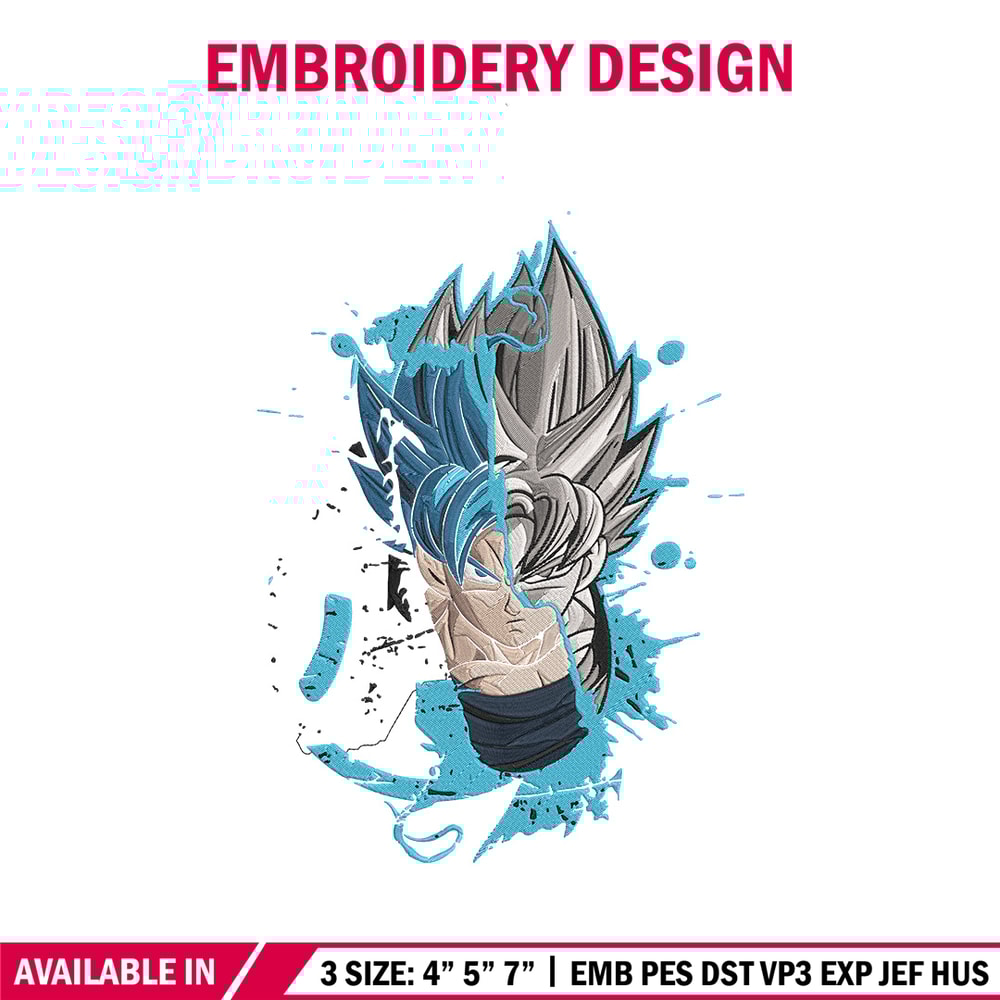 Goku face Embroidery Design, Dragonball Embroidery, Embroidery File, Anime Embroidery, Anime shirt, Digital download.jpg