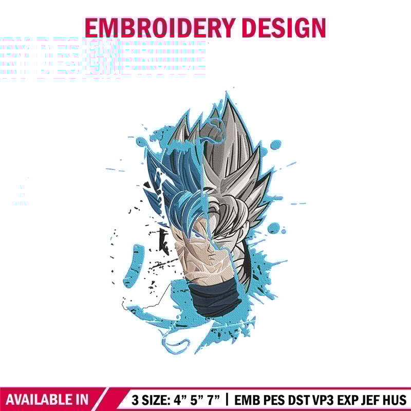 Goku face Embroidery Design, Dragonball Embroidery, Embroidery File, Anime Embroidery, Anime shirt, Digital download.jpg