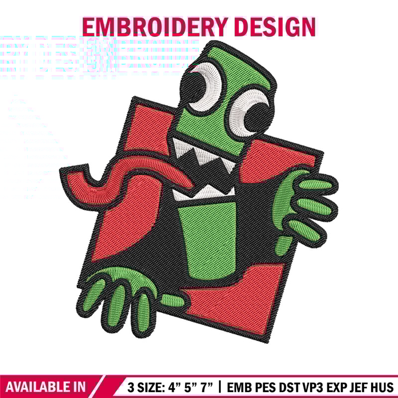 Green Rainbow Embroidery Design, Rainbow Friends Embroidery, Embroidery File, Anime Embroidery, Digital download.jpg