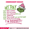 Grinch my day embroidery design,Chrismas design, Embroidery shirt, Embroidery file, Grinch embroidery, Digital download.jpg