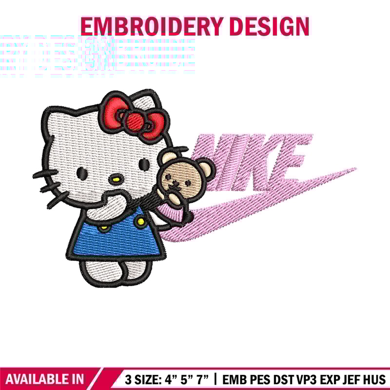 Hello kitty Nike Embroidery design, hello kitty cartoon, Embroidery, Nike design, Embroidery file, Instant download..jpg