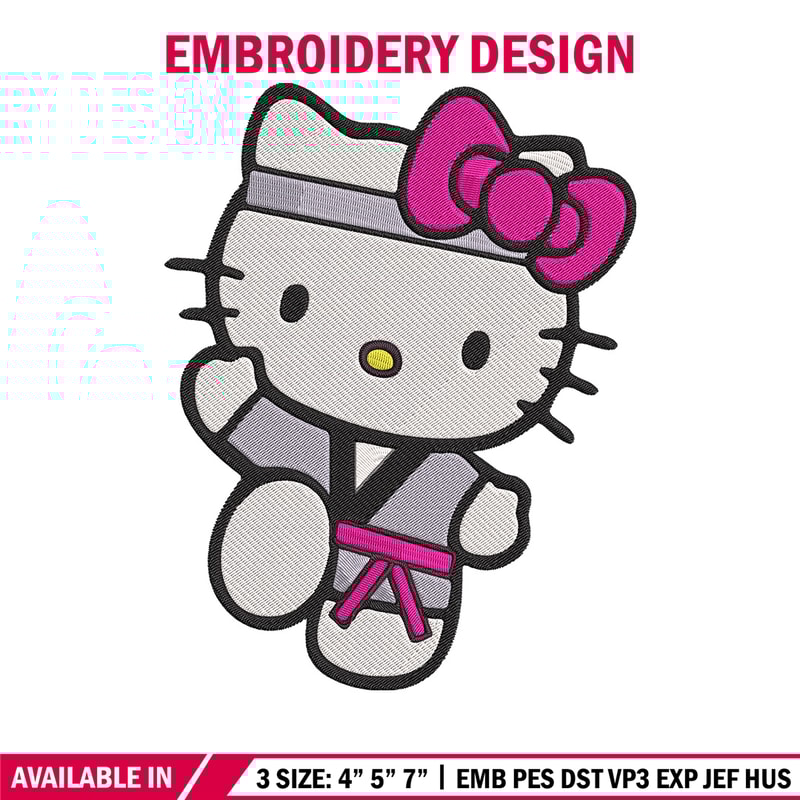 Hello kitty Taekwondo Embroidery Design, Hello kitty Embroidery, Embroidery File, Anime Embroidery, Digital download.jpg