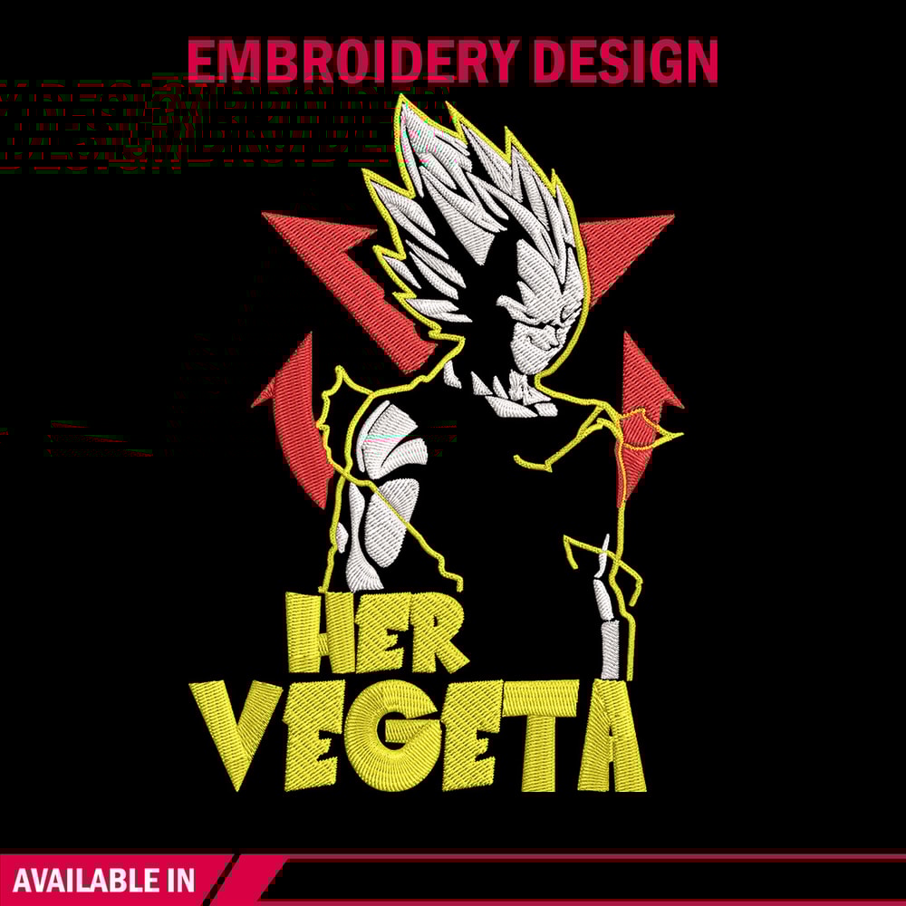 Her Vegeta Embroidery Design, Dragonball Embroidery, Embroidery File, Anime Embroidery, Anime shirt, Digital download..jpg