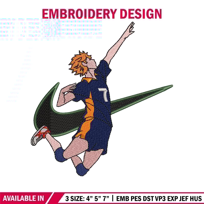 Hinata Shouyou Nike embroidery design, haykiuu embroidery, Nike design, anime design, anime shirt, Digital download.jpg