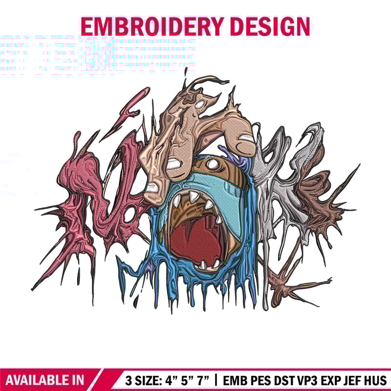 Horror logo Embroidery Design, Horror Embroidery, Embroidery File, Anime Embroidery, Anime shirt, Digital download.jpg