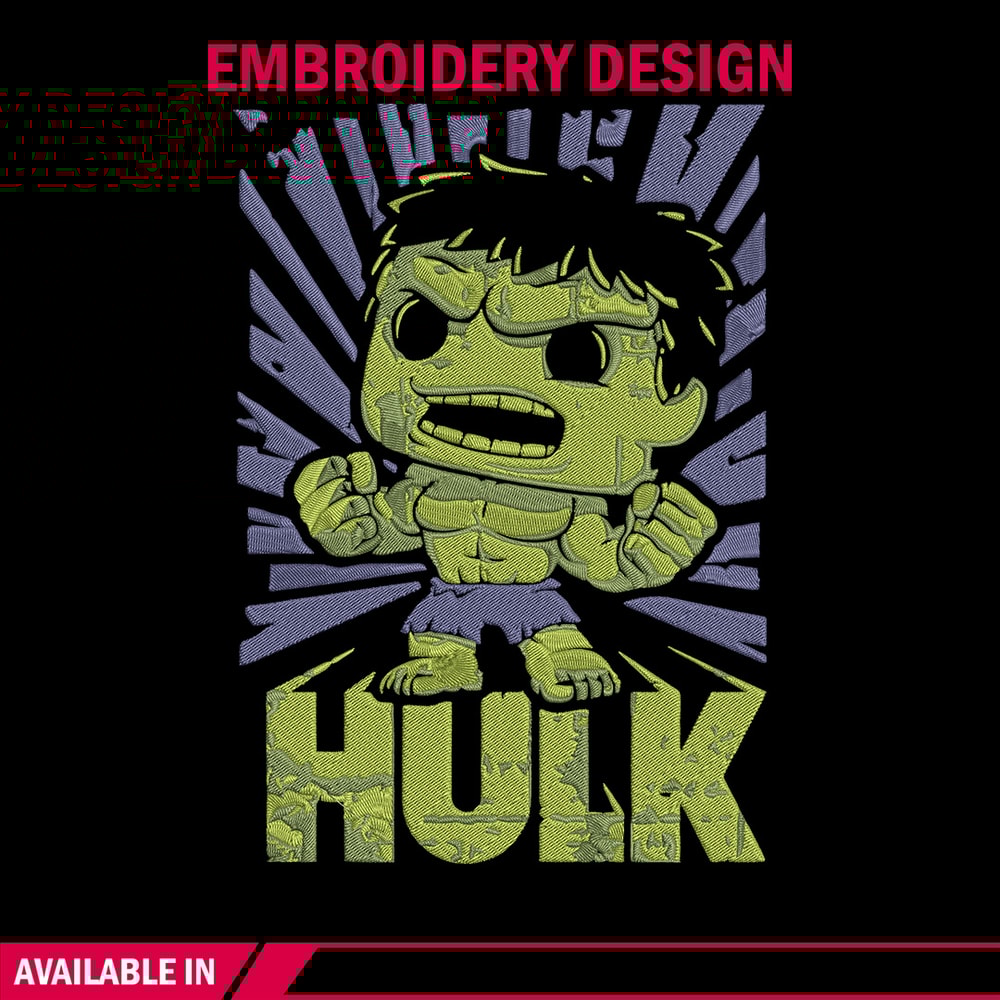 Hulk chibi Embroidery Design, Marvel Embroidery, Embroidery File, Anime Embroidery, Anime shirt, Digital download.jpg
