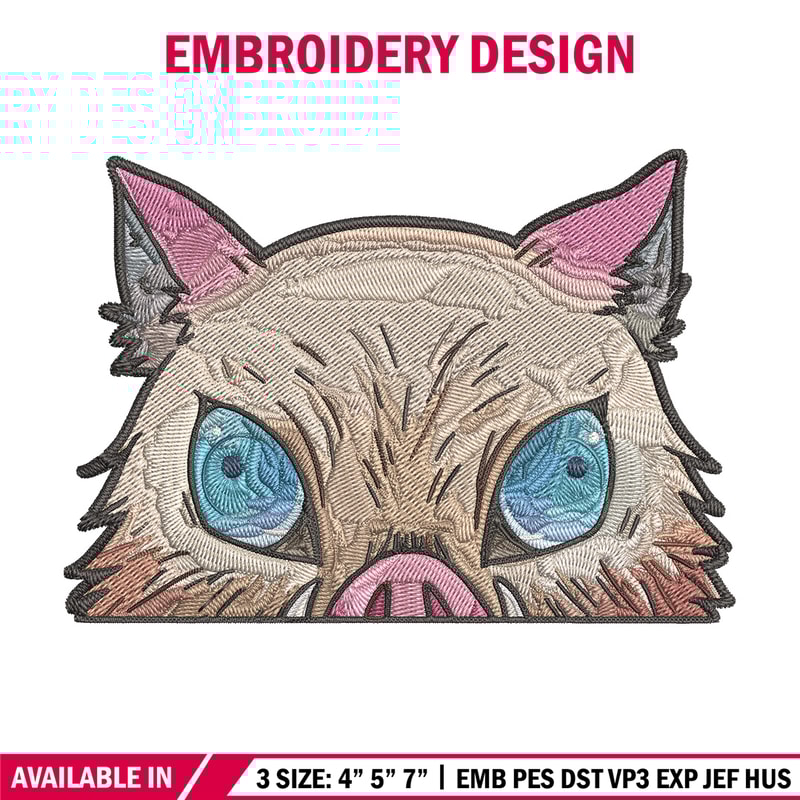 Inosuke Peeker Embroidery Design, Demon slayer Embroidery, Embroidery File, Anime Embroidery, Digital download..jpg