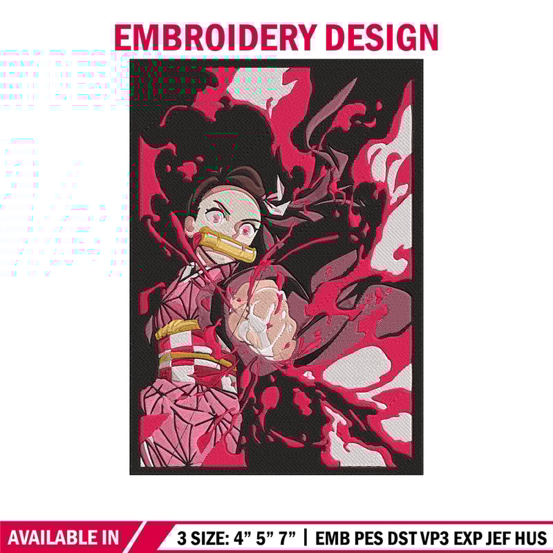 Kamado nezuko poster Embroidery Design, Demon slayer Embroidery, Embroidery File, Anime Embroidery, Digital download.jpg