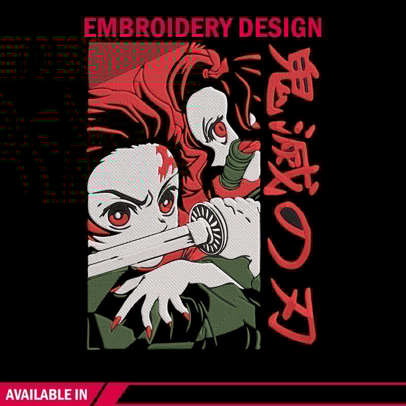 Kamado Tanjiro Embroidery Design, Demon slayer Embroidery, Embroidery File, Anime Embroidery, Digital download.jpg