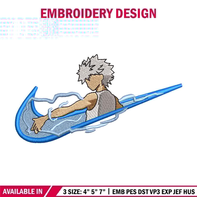 Killua Zoldyck Nike embroidery design, Hunter x hunter embroidery, Nike design, anime design, Digital download.jpg