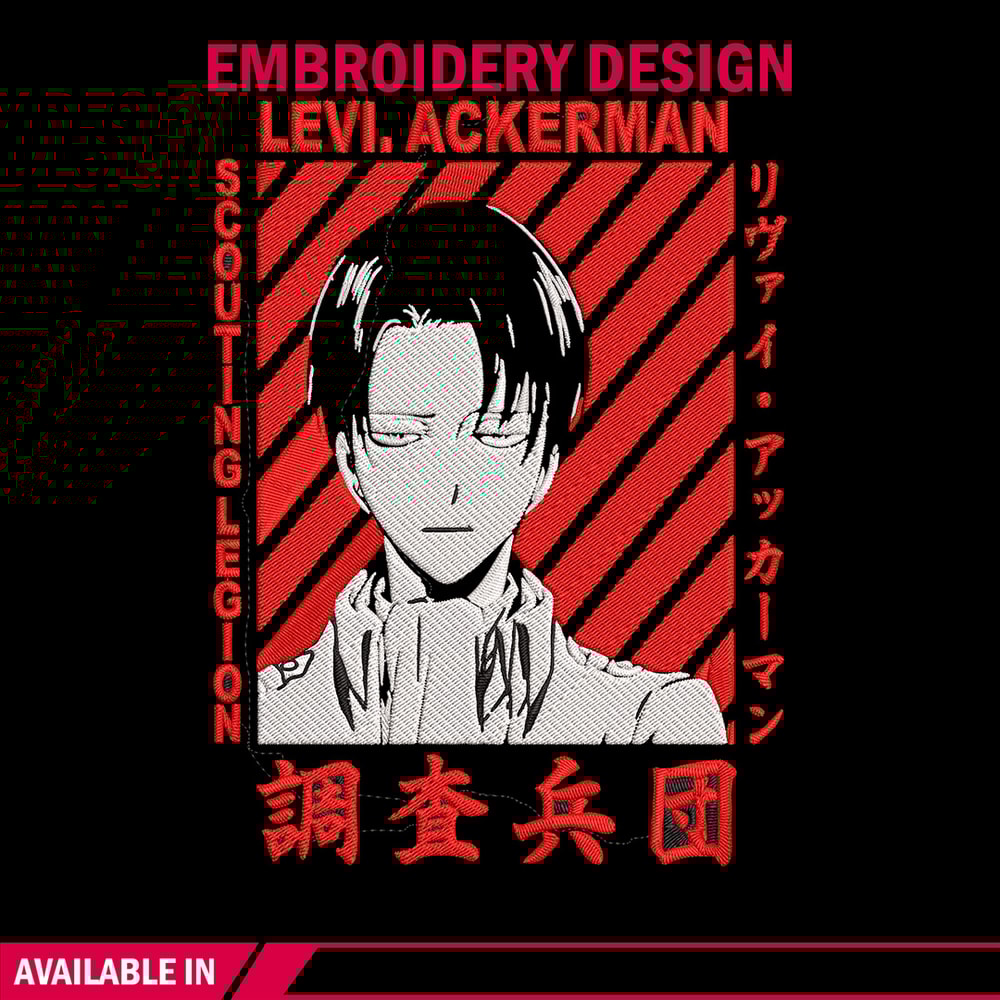 Levi poster Embroidery Design, Aot Embroidery, Embroidery File, Anime Embroidery, Anime shirt,Digital download..jpg