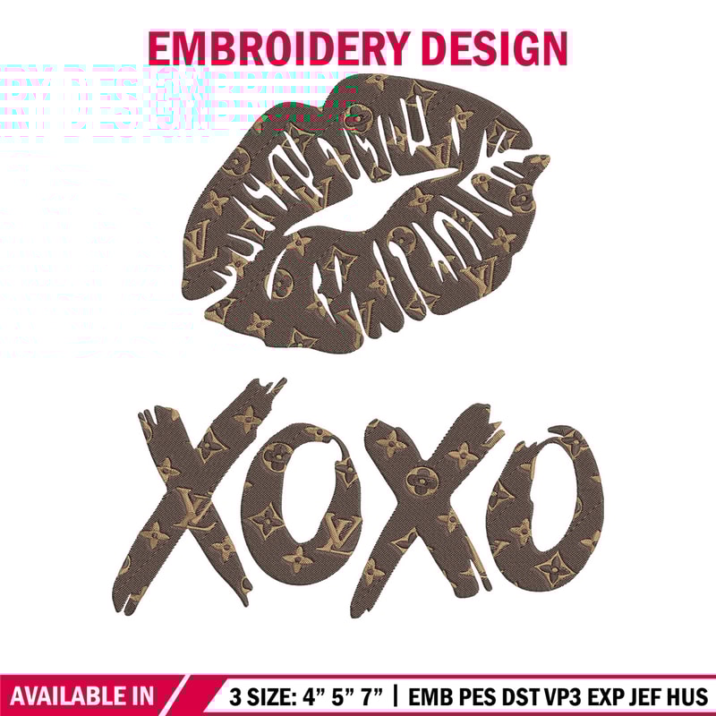 Lv lips xoxo Embroidery Design, Lv Embroidery, Embroidery File, Anime Embroidery, Anime shirt, Digital download..jpg