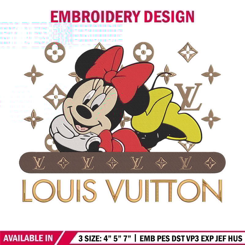 LV x minnie Embroidery Design, Mickey Embroidery, Embroidery File, LV Embroidery, Anime shirt, Digital download.jpg