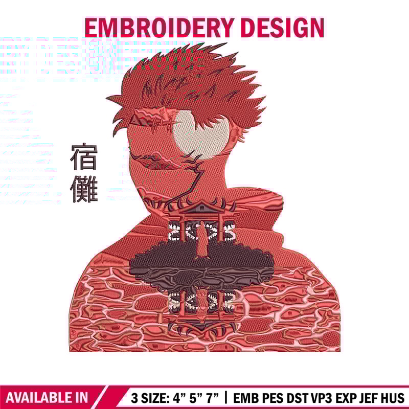 Malevolent Shrine Embroidery Design, Jujutsu Embroidery, Embroidery File, Anime Embroidery, Anime shirt,Digital download.jpg